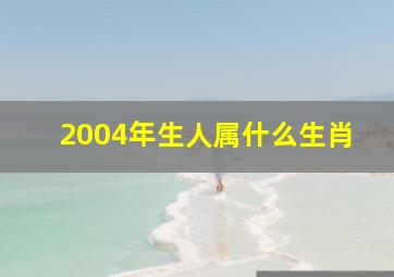 2004年生人属什么生肖