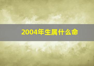 2004年生属什么命