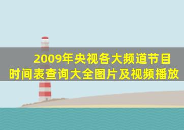 2009年央视各大频道节目时间表查询大全图片及视频播放