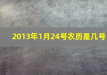 2013年1月24号农历是几号