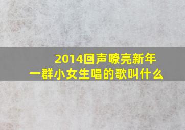 2014回声嘹亮新年一群小女生唱的歌叫什么