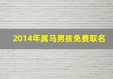 2014年属马男孩免费取名