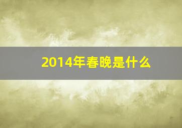 2014年春晚是什么