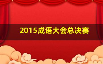 2015成语大会总决赛