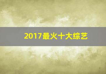 2017最火十大综艺