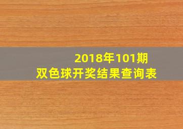 2018年101期双色球开奖结果查询表