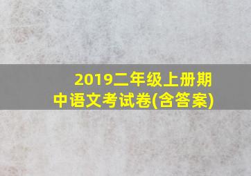 2019二年级上册期中语文考试卷(含答案)