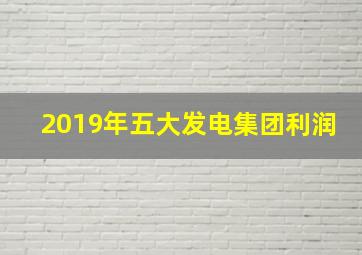 2019年五大发电集团利润