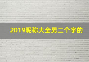 2019昵称大全男二个字的