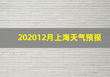 202012月上海天气预报