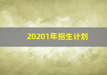 20201年招生计划