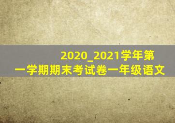 2020_2021学年第一学期期末考试卷一年级语文