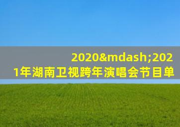 2020—2021年湖南卫视跨年演唱会节目单