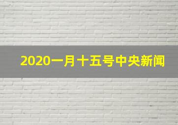 2020一月十五号中央新闻