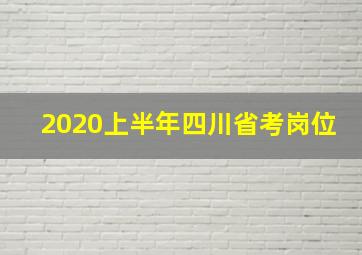 2020上半年四川省考岗位