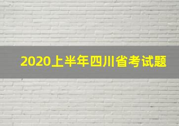 2020上半年四川省考试题