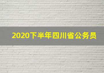 2020下半年四川省公务员