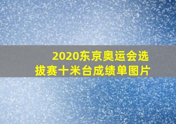 2020东京奥运会选拔赛十米台成绩单图片