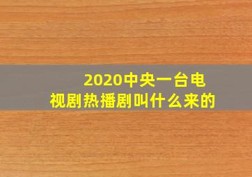 2020中央一台电视剧热播剧叫什么来的