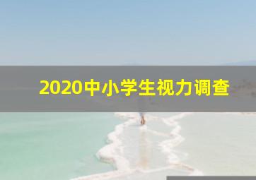 2020中小学生视力调查