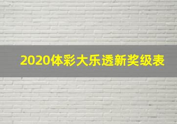 2020体彩大乐透新奖级表