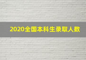 2020全国本科生录取人数