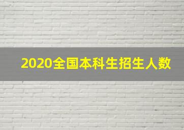 2020全国本科生招生人数