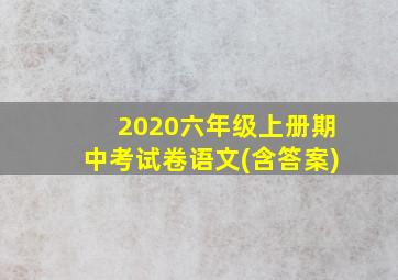 2020六年级上册期中考试卷语文(含答案)