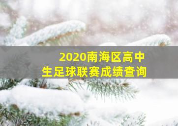 2020南海区高中生足球联赛成绩查询