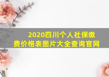 2020四川个人社保缴费价格表图片大全查询官网