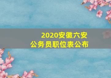 2020安徽六安公务员职位表公布