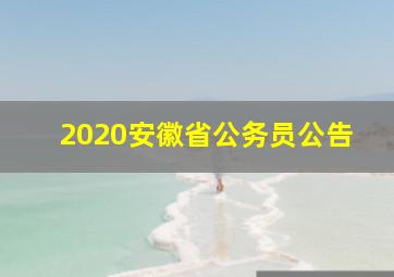 2020安徽省公务员公告