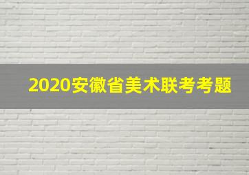 2020安徽省美术联考考题