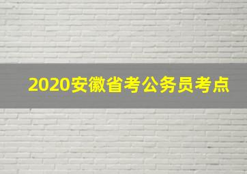 2020安徽省考公务员考点