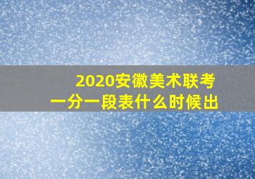 2020安徽美术联考一分一段表什么时候出