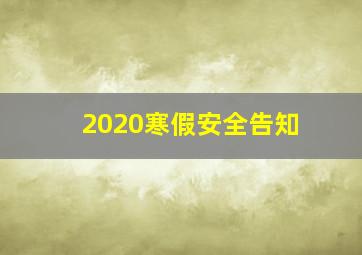 2020寒假安全告知