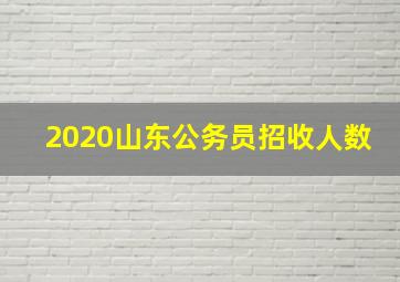 2020山东公务员招收人数