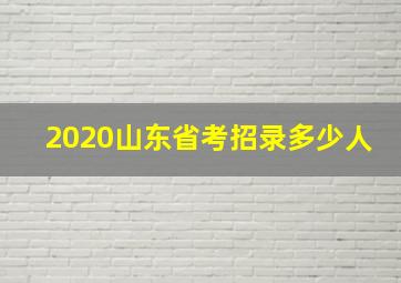 2020山东省考招录多少人