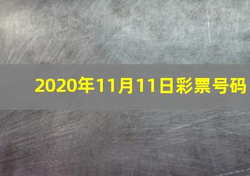 2020年11月11日彩票号码