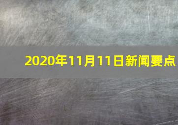 2020年11月11日新闻要点