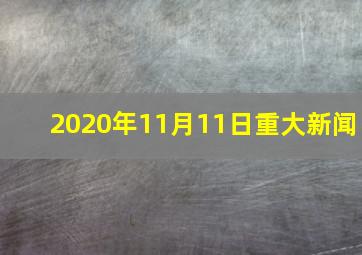 2020年11月11日重大新闻