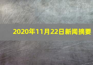 2020年11月22日新闻摘要