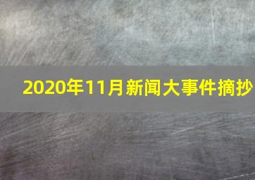 2020年11月新闻大事件摘抄