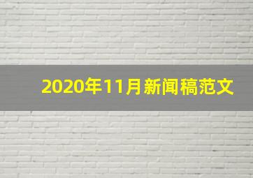 2020年11月新闻稿范文