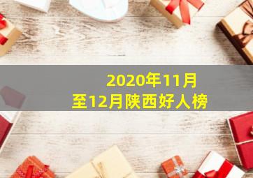 2020年11月至12月陕西好人榜