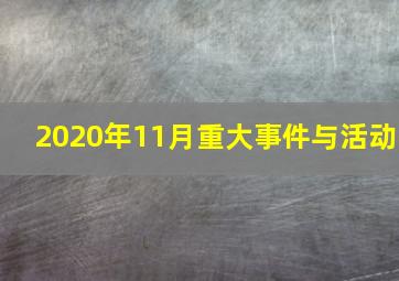 2020年11月重大事件与活动