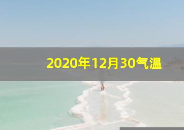 2020年12月30气温