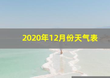 2020年12月份天气表