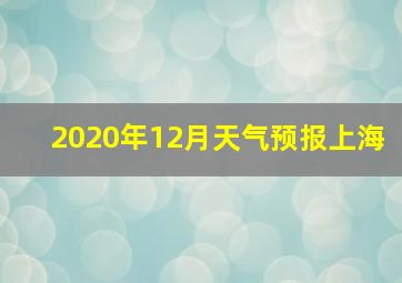 2020年12月天气预报上海