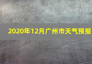 2020年12月广州市天气预报